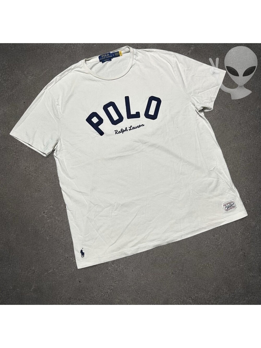 Polo Ralph Lauren T-Shirt Mens L White Classic Fit Spell Out Graphic Preppy